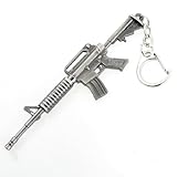 Miniature Gray Metal M4A1 Assault Rifle Model Keychain Bag Pendant