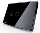 US/AU Standard, Black Crystal Glass Panel, 110~250V, 3 Gang 1 Way, Touch Control Light Switch VL-C303-82