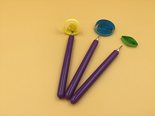 ODETOJOY 2 Quilling Slotted Tools+1 Awl+1 Quilling Curling Coach Best Starter Quilling Paper Pen Set