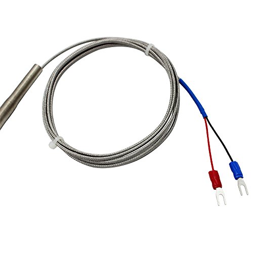 T-PRO K-Type Thermocouple Temperature Sensors 2M/6.6Ft Wireï¼ŒStainless Steel Probe (Probe Length 100mm)