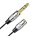 BATIGE 6.35mm 1/4 Inch Stereo Plug Male to 3.5mm Stereo Jack Female Socket Headphone Extension Cable Large Headphone Jack Adapter - 1ft