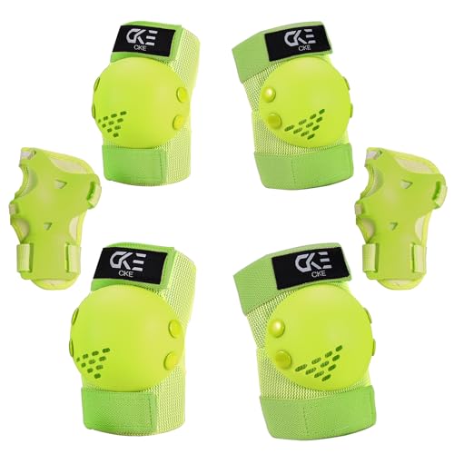 CKE Kids/Youth Knee and Elbow Pads Set - Protective Gear for Toddler Girls and Boys with Wrist Guards for Skating, Cycling, Bike, Rollerblading