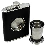 Fairly Odd Novelties Shot Flask - 8oz Hip Flask With Built In Collapsible Shot Glass.