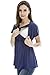 Bearsland Women's Breastfeeding and Nursing Summer Top Blue Size L