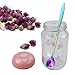 SelfTek 8Pcs Rainbow Flower Spoon Set, 2 Different Size Colorful Stainless Steel Reusable Coffee Sugar Stirring Dessert Cake Tea Scoops Table Mixing Ice Tea Spo-on