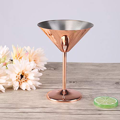 Champagnerglas - Roségold Edelstahl Cocktailglas Champagner Toast Tasse Rotwein Becher für Home Bar (220ml) – Bild 6