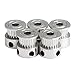 DROK 300363 5PCS Aluminum GT2 Timing Belt Pulley 20 Teeth Bore 5mm Width 6mm and Wrench for RepRap 3D Printer Prusa i3