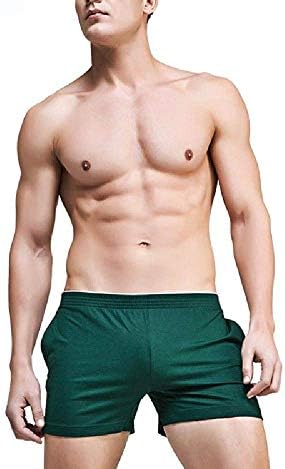 Men Underwear Boxer Trunks Cotton Shorts Gay Pocket Pouch Boxers Home Sleepwear