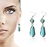 TS Women's Inlaid Turquoise Pendant Alloy Earrings (2.7 Inches)