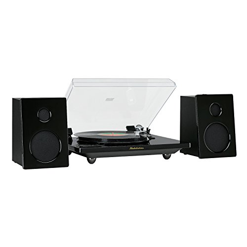Studebaker Hi-Fi Record Player Pro Modern Bluetooth Wireless Turntable Stereo System with 60 Watts Speakers Audio Technica Magnetic Needle – Piano Black