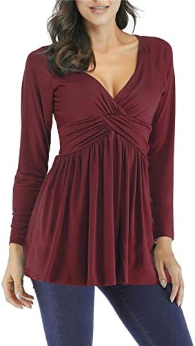 Womens V Neck T-Shirts Swing Blouses 