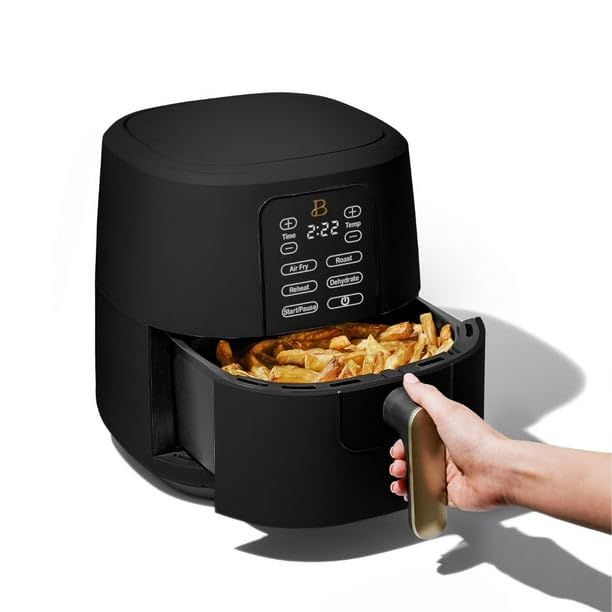 FYNORI 6 Qt Air Fryer with TurboCrisp Technology and Touch Display, 1750W, Adjustable Temperature 90-400F, Black