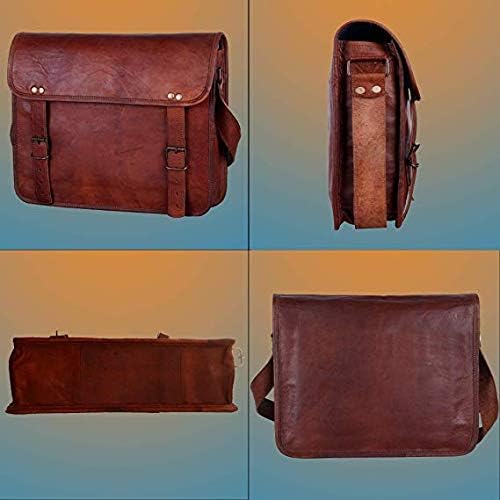ALASKA EXPORTS Laptop Messenger Bags With Adjustable Strap Vintage Leather Computer Bag, Brown, 11X15 - Image 5