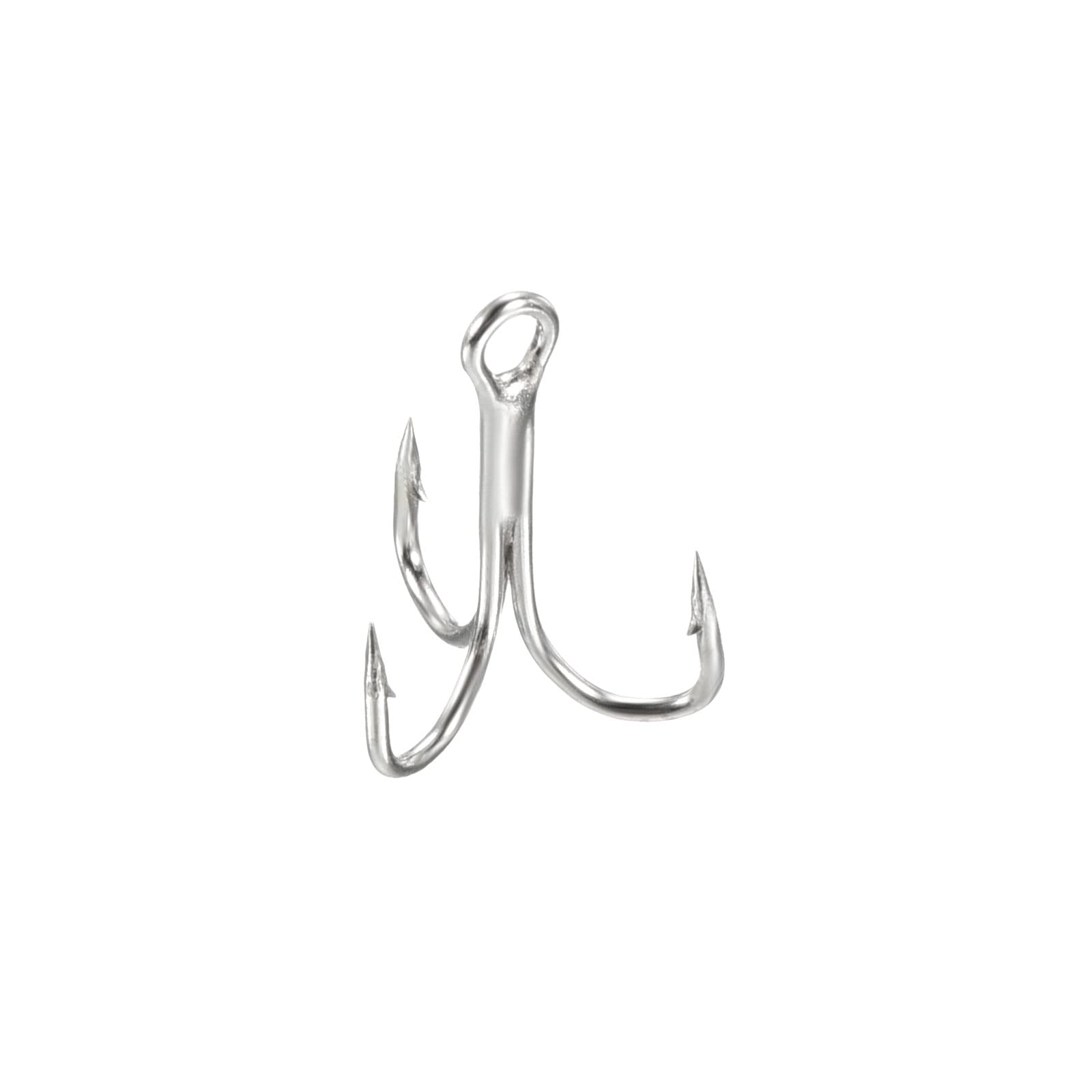 PATIKIL 14# Treble Fish Hooks, 20 Pack 0.43" L Carbon Steel Sharp Round Bend Hook Triple Barbed Hook for Freshwater Saltwater, White