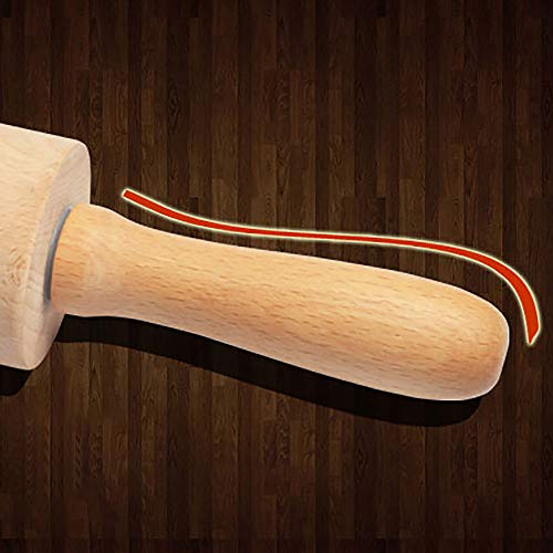 shamrock58 Wooden Handle Roller Smooth Rolling Pin Kitchen Cooking Baking Tool Dumpling Dough Perfect to Make Pastry (Beige)