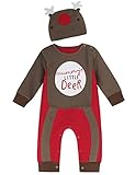 A&J Design Baby Boys' Christmas Fun Outfit Jumpsuit with Hat