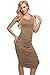 Zeagoo Women's Summer Sexy Sleeveless Sundress Fold Bodycon Tank Dress,Coffee,Small
