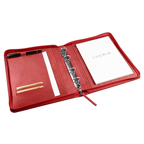 Lucrin - A5 Notepad holder - Ostrich - Leather - Red