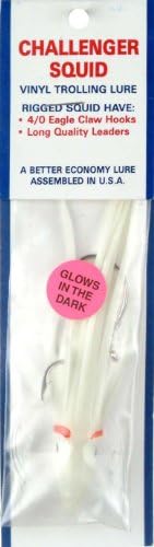 Zak TackleChallenger Rigged Squid Dark All Glow Fishing Equipment, 4.5"