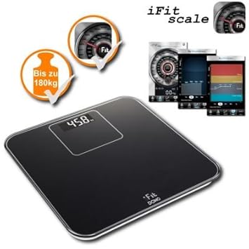 tolle schwarze Design Bluetooth Körper Waage - Personenwaage bis 180 Kg