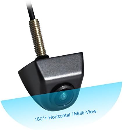 PARKVISION 180º Super Wide Angel Multi-view Camera Universal Screw Mounting Rear View Backup Camera/Front Camera with Guide Lines Adjustment and 6 Display Modes