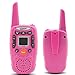 Eoncore T358 Walkie Talkies for Kids Two Ways Radio Toy Long Range 22 Channels 10 Call Tone Build-in Flashlight Pink