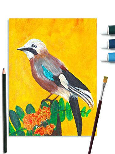Acrylic Paint Set - 20 Piece Starter Set for Beginners, Students and Artists, Ideal for Canvas Painting, 12 Tubes x Acrylic Paints in Vivid Colors, 3 Brushes - Art Supplies Kit for Adults and Kids - Thumbnail 6