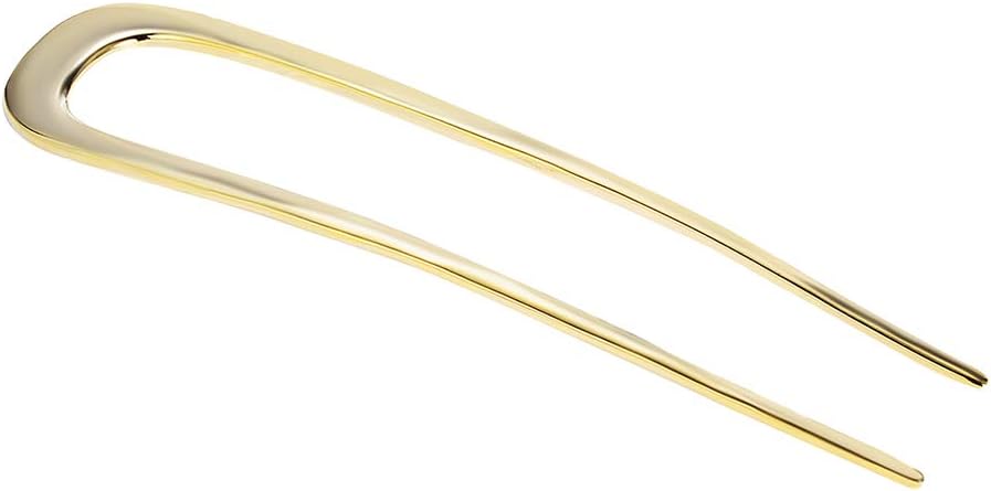 CHIMERA 5.71" Metal Hair Fork Vintage Alloy Gold-plated 2 Prong Bun Hair Sticks for Thick Hair Golden Gold Hairpin French Hair Accessories for Women