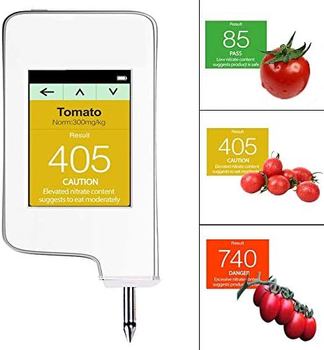 Nitrato De Probador De Las Frutas Y Vegetales, La Alta Exactitud Del Detector De Alimentos, Vegetales Y Frutas Carne Nitrato De Residuos De Comida Tester Seguridad Ambiental (Versión 2, Blanco, 1): Amazon.es: