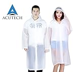 Rain Poncho Family Pack for Woman/Man Lightweight and Durable-EVA Material-Clear/White Color