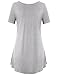 Tunics for Women Short Sleeve,Jazzco Ladies Round Neck Short Sleeve Pocket Casual Summer Flowy Shirt Tops(Grey,XX-Large)