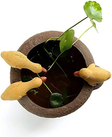 XHZJ Small yellow duck hydroponic ceramic pot, home decoration small yellow duck pot ornaments hydroponic flower ceramic fish fun flower pot home decoration craft flower pot