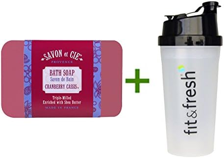 Savon et Cie Bath Soap Cranberry Cassis 7 oz (200 g) (5 PACK), Shaker Bottle assorted colors 20 oz