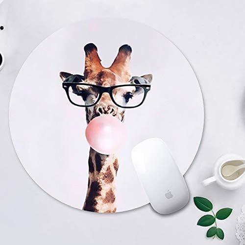 Supwall Mouse Mat Pad (7.9x7.9x0.12 Inches) Non-Slip Rubber Base 3mm Thick Soft Gaming Mouse Pad Mat, Premium Smooth Surface for Macbook, PC, Laptop - Pink Bubble Giraffe