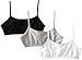 Maidenform Girl Big Girls' Crop Bra (Pack of 3), Heather Grey/White/Black, Medium