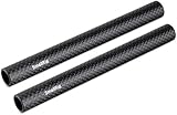 SMALLRIG 15mm Carbon Fiber Rod for 15mm Rod Support System (Non-Thread), 6 inches Long, Pack of 2-1872