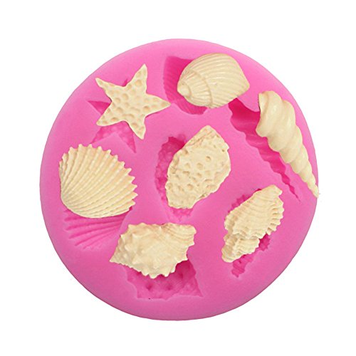 Chige Candy Mold, Silicone Baking Trays - Food Grade & BPA Free - Not Sticky Cake Decoration Mould For Mousse,Chocolate Brownie,Jelly,Ice Cream,Chiffon,Cheesecake,Fondant (Conch Shells)