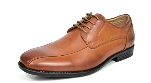 Bruno MARC DP03 Men's Formal Modern Leather Wing Tip Loafers Lace Up Classic Lined Oxford Dress Shoes BROWN SIZE 10