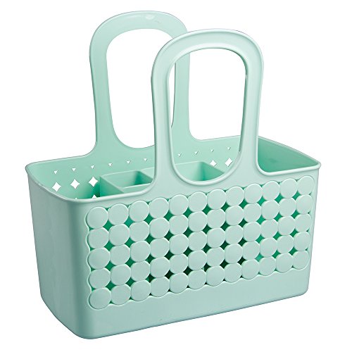 InterDesign Orbz - Shower Tote Holder and Organizer for Shampoo, Cosmetics, Beauty Products - Mint - Small/Divided: 11.75 x 6 x 12 inches