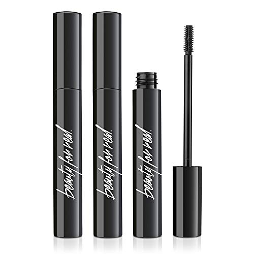Beauty for Real Hi-Def Lengthening Mascara, Black, Set of 3, Smooth Finish, Smudge Proof, 0.31 fl oz