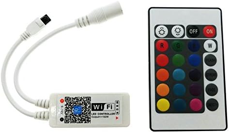 ADDCOME 16 Million Colors Wifi LED Controller , DC12V Mini Wifi IR 24 Key Remote Controller for RGBW LED Strip (RGBW Controller)