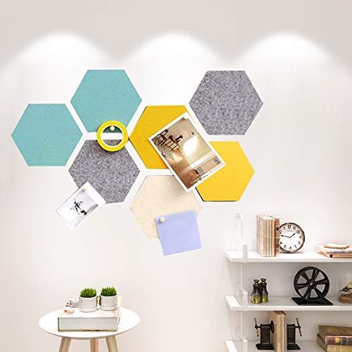 Beser Lee Cork Board Tiles Set, Self Adhesive Hexagon Felt Display Pads