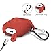 Case for Airpods, Silicone AirPods 2 & 1 Accessories Set Protective Cover, Skin for AirPods Charging Case, Airpods Strap/Airpods Ear Hooks/Holder/Keychain/Carrying Box(Red)