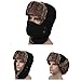 Trapper Hat Winter Hats for Men,Warm Trooper Russian Hat with Ear Flaps, Women Ushanka Bomber Hats with Windproof Mask (Black)