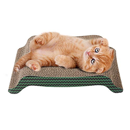 PAWISE Cat Scratcher Cardboard Reversible Cat Scratcher Refill Lounge (Arched, 17 x 9)