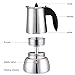 Mr. Rudolf Coffee Maker and Moka Pot,18/10 Stainless Steel Stovetop Espresso - (6 Cups)
