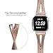 bayite Leather Bands Compatible with Fitbit Versa/Versa 2, Slim Wristband with Ventilated Hole Replacement Accessories Strap Versa Women Men, Rose Gold