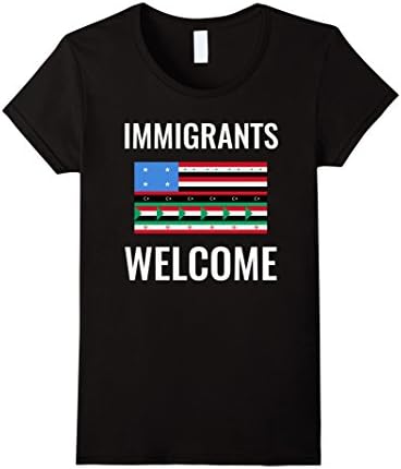 Women's Immigrants Welcome Muslim Ban Protest T-Shirt Large Black