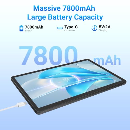 TT.KIDS 11 Pouces Tablette Android 16, 32Go RAM 256Go ROM (1To TF Extensible), 7800 mAh, écran HD 1280 * 800, Widevine L1, WiFi 6 et BT5.4, Doubles Caméra Android Tablettes Pad, Noir