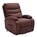 Homegear Microfiber Power Lift Electric Recliner Chair with Massage, Heat and Vibration with Remote Brown